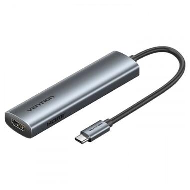 Концентратор VENTION USB-C 5-in-1 HDMI + USB 3.0 + USB 2.0 + USB-C 2.0 + PD 100W (TGLHB) фото №1