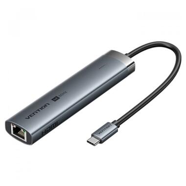 Концентратор VENTION USB-C 6-in-1 HDMI + 2xUSB 3.0 + RJ45 + PD 100W (TGNHB) фото №1