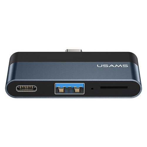 Перехідник HUB Usams US-SJ491 Type-C Mini Hub (Type-C USB Micro SD) Темно-сірий фото №1