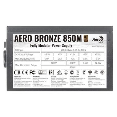 Блок живлення AeroCool Aero Bronze 850M Fully Modular (ACPB-AR85AEC.1M) 850W фото №6