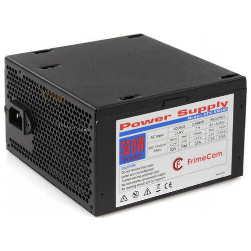 Блок живлення FrimeCom SM500R 500W, 12см, PCI-E, без кабелю живлення фото №1