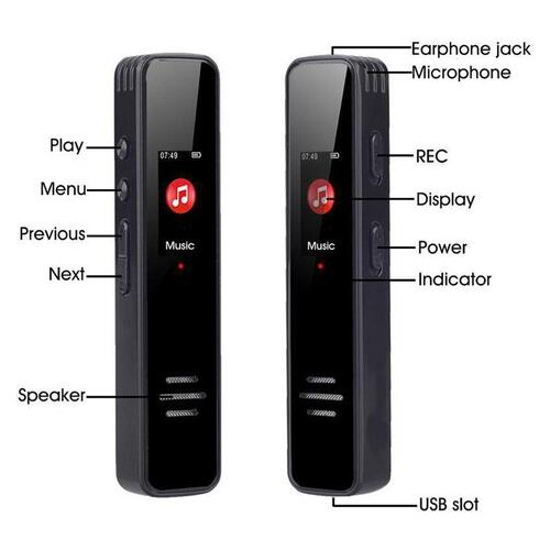 Диктофон цифровой с активацией голосом Savetek GS-R63, 8 Гб памяти фото №2