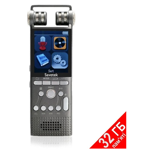 Професійний цифровий диктофон з лінійним входом Savetek GS-R06, 32 Гб пам'яті, стерео, SD до 64 Гб (100894) фото №1