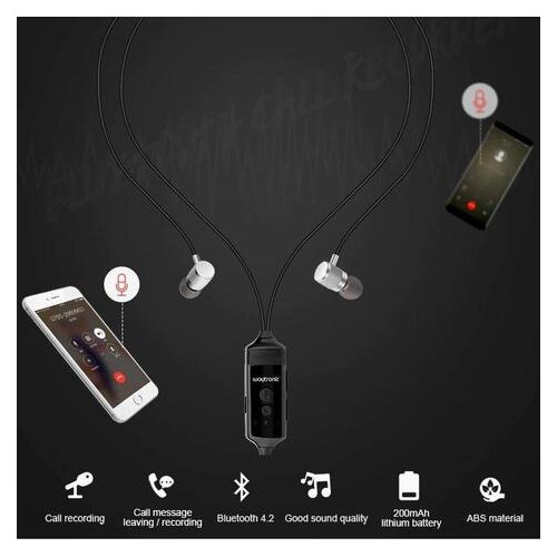Диктофон Bluetooth для запису телефонних розмов - гарнітура Waytronic WT-RS1 фото №4