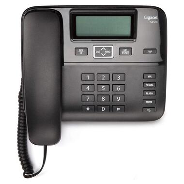 Дротовий телефон Gigaset DA260 System LAM чорний (S30054S6532U101) фото №4