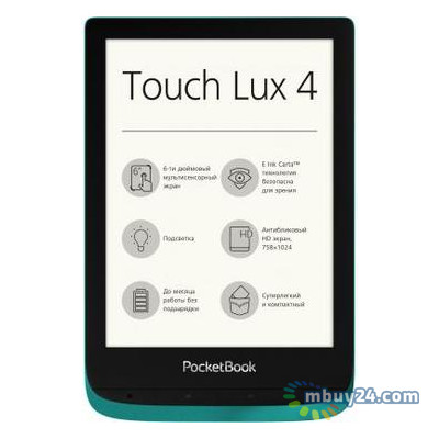Электронная книга PocketBook 627 Touch Lux4 Emerald (PB627-C-CIS) фото №1