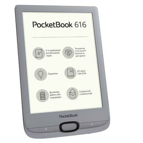 Электронная книга PocketBook 616, Matte Silver (PB616-S-CIS) фото №1