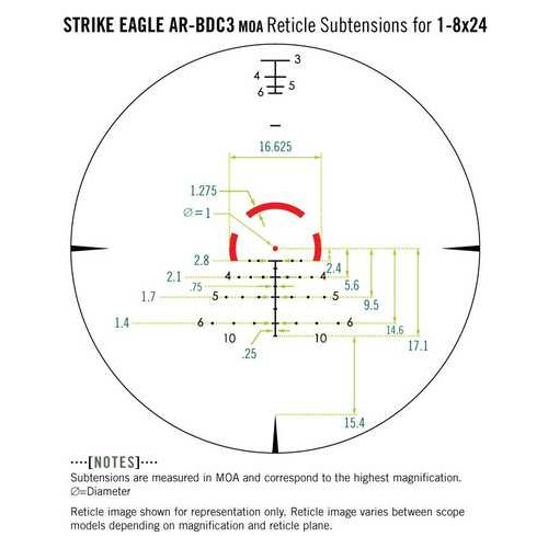 Оптичний приціл Vortex Strike Eagle 1-8x24 (AR-BDC3 IR) (SE-1824-2) фото №6