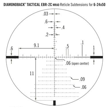 Приціл оптичний Vortex Diamondback Tactical FFP 6-24x50 EBR-2C MRAD (DBK-10029) фото №5