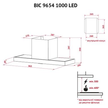 Витяжка кухонна Perfelli BIC 9654 I 1000 LED фото №10