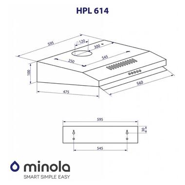 Витяжка Minola HPL 614 BL фото №11