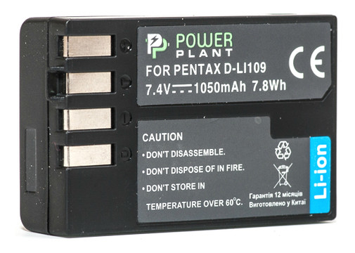 Акумулятор PowerPlant для Pentax D-Li109 фото №1