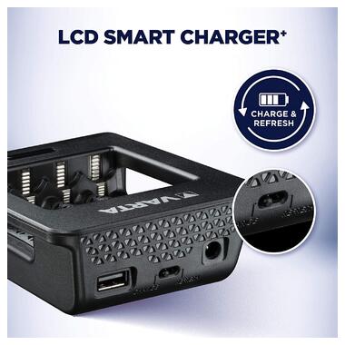 Зарядний пристрій для акумуляторів Varta LCD Smart Plus CHARGER 4*AA 2100 mAh (57684101441) фото №5