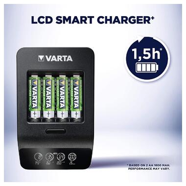 Зарядний пристрій для акумуляторів Varta LCD Smart Plus CHARGER 4*AA 2100 mAh (57684101441) фото №4