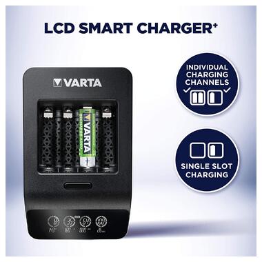 Зарядний пристрій для акумуляторів Varta LCD Smart Plus CHARGER 4*AA 2100 mAh (57684101441) фото №6