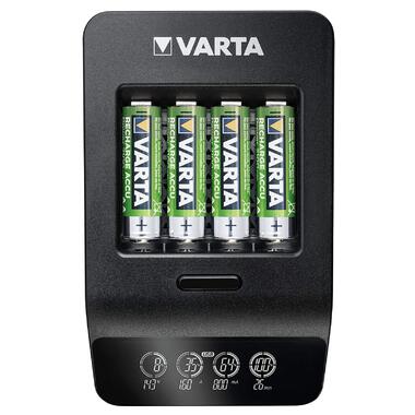 Зарядний пристрій для акумуляторів Varta LCD Smart Plus CHARGER 4*AA 2100 mAh (57684101441) фото №1