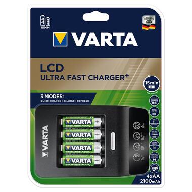 Зарядний пристрій для акумуляторів Varta LCD Ultra Fast Plus Charger 4*AA 2100 mAh (57685101441) фото №3