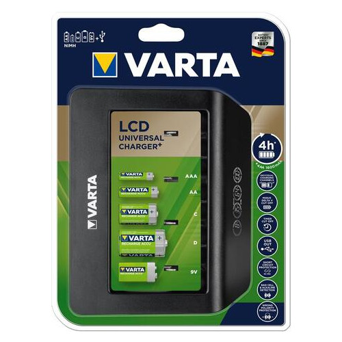 Зарядний пристрій для акумуляторів Varta LCD universal Charger Plus (57688101401) фото №2