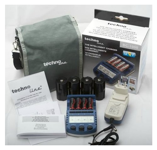 Зарядое устройство Technoline BC-1000 +сумка+АА 2700 4 шт + адаптер R20 4шт фото №2