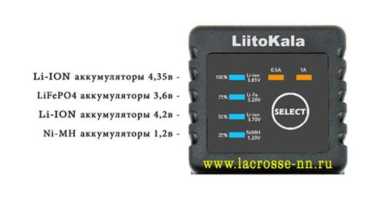 Інтелектуальний зарядний пристрій Liitokala Lii-100 Чорний фото №3