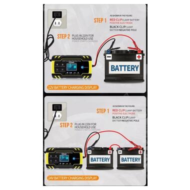 Зарядний пристрій для акумуляторів Autozyk ZYX-J30 12V-24V, з ф-цією відновлення АКБ, жовте 8080 019026 фото №7
