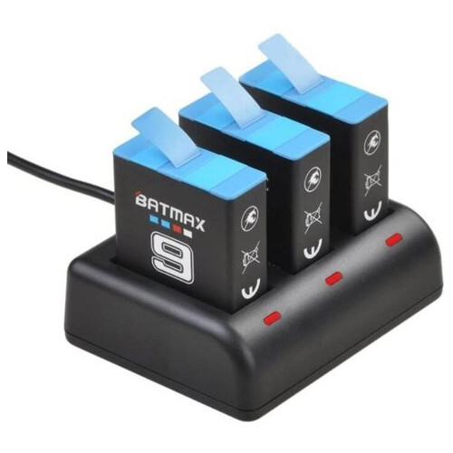 Зарядний пристрій Batmax для 3-х акумуляторів GoPro Hero 9 (AHDBT-901/SPBL1B) фото №3