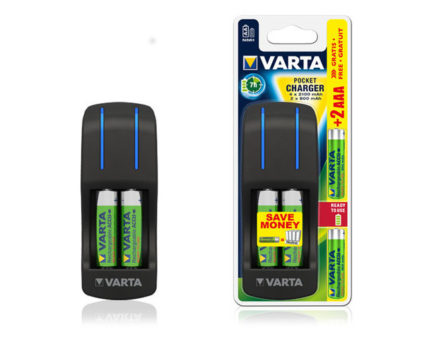 Зарядний пристрій Varta Pocket Charger 2AA 2100 mAh 2AAA 800 mAh NI-MH (57642301431) фото №1