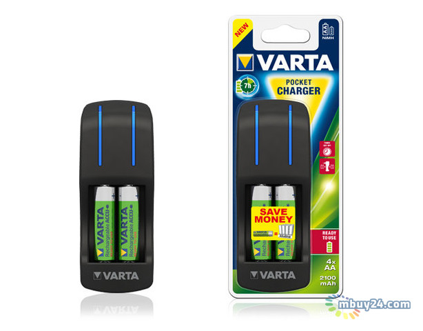 Зарядний пристрій Varta Pocket Charger 4AA 2100 mAh NI-MH (57642101451) фото №1