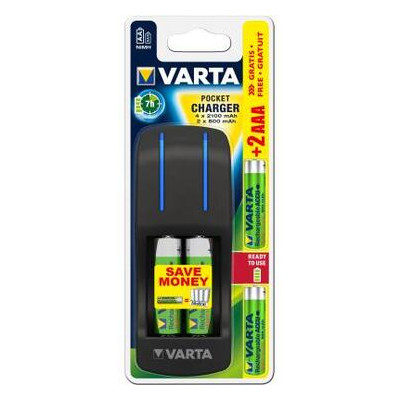 Зарядний пристрій Varta Pocket Charger 2AA 2100 mAh 2AAA 800 mAh NI-MH (57642301431) фото №1
