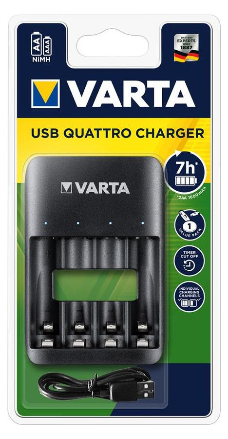 Зарядний пристрій Varta Value USB Quattro Charger pro 4x AA/AAA (57652101401) фото №1