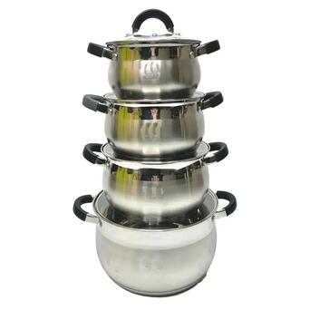 Набір кухонного посуду з нержавіючої сталі на 8 предметів XPRO GF-2045 (40530-GF-2045_1526) фото №4