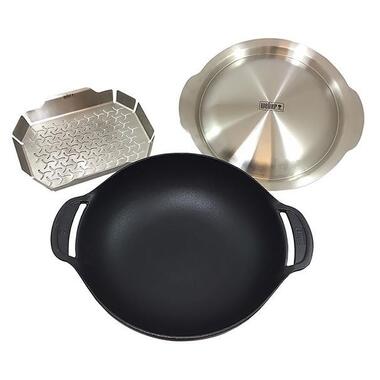 Сковорода ВОК зі вставкою-пароваркою і кришкою для Gourmet BBQ System, чавун 8856 WEBER фото №1