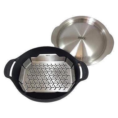 Сковорода ВОК зі вставкою-пароваркою і кришкою для Gourmet BBQ System, чавун 8856 WEBER фото №2