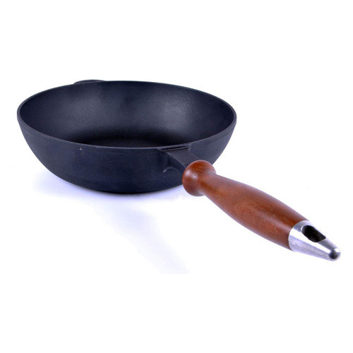 Сковорода чугунная Ситон с деревянной ручкой 26 см фото №3