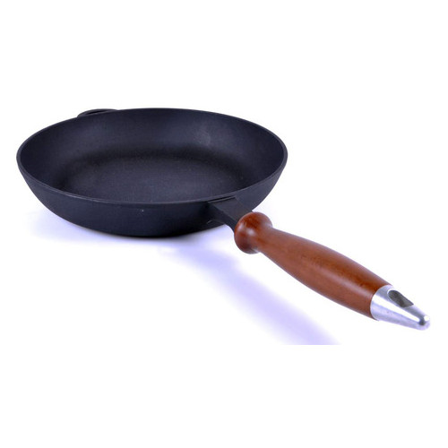 Сковорода с деревянной ручкой чугунная низкая 26 см Ситон фото №3