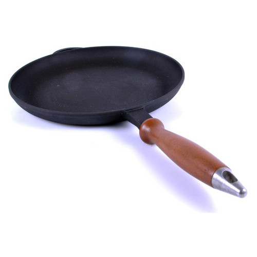 Сковорода чугунная блинница Ситон с деревянной ручкой 20 см фото №3