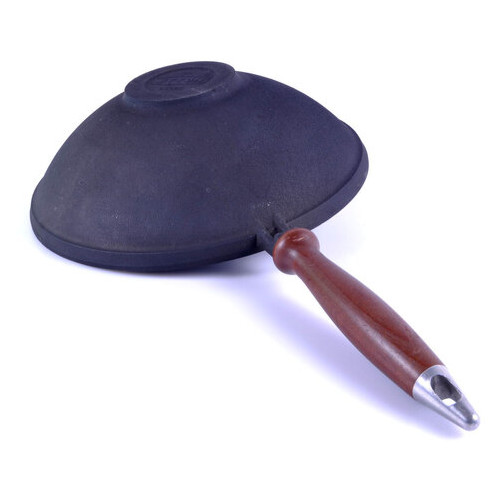Сковорода чугунная ВОК с деревянной ручкой без крышки Ситон 1,7 л фото №6