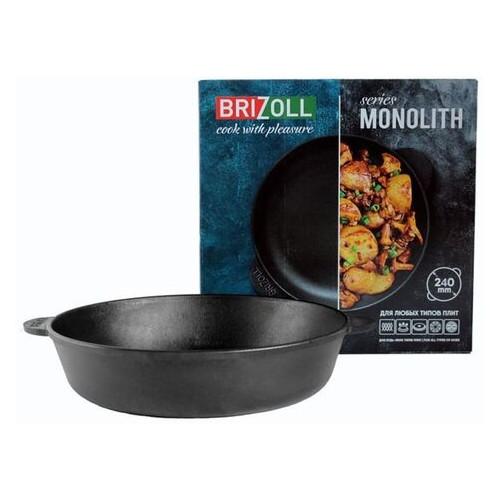 Сковорода Brizoll Моноліт чавунна 240х60мм (M2460U) фото №3