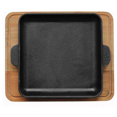 Сковорода чавунна квадратна гриль із дошкою Brizoll (H181825G-D) фото №1