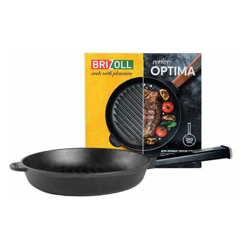 Сковорода-гриль Brizoll Optima-Black O2850G-P1 фото №2
