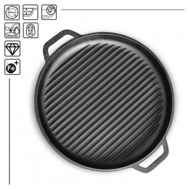 Кришка-сковорода гриль Brizoll чавунна 400мм (A400GKS) фото №4