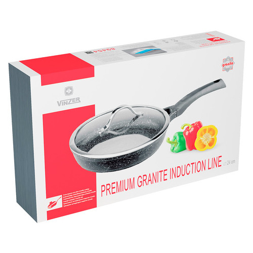 Сковорода с крышкой Vinzer Premium Granite Induction Line 24 см (89454) фото №3