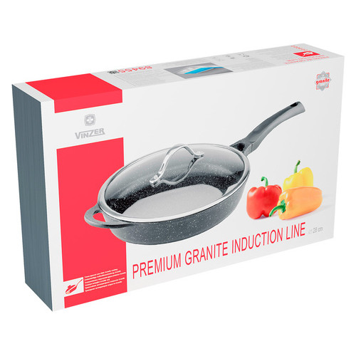 Сковорода с крышкой Vinzer Premium Granite Induction Line 28 см (89455) фото №1