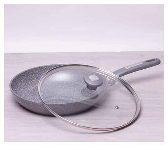 Сковорода з гранітним покриттям антипригарним з кришкою d=20 см Kamille KM-4269GR фото №1
