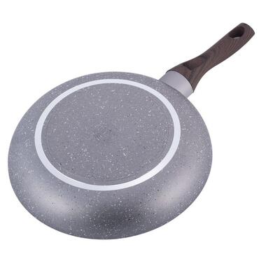 Сковорода Kamille KM-4114 28см із алюмінію з антипригарним покриттям Grey marble для індукції та газу фото №2
