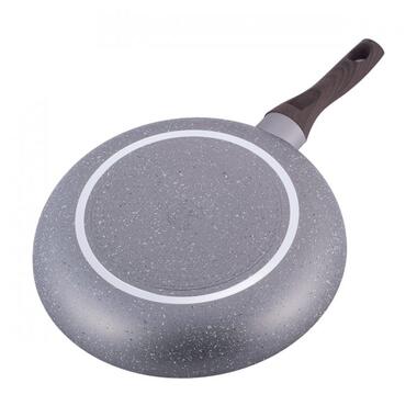 Сковорода Kamille KM-4115 30см із алюмінію з антипригарним покриттям Grey marble для індукції та газу фото №4