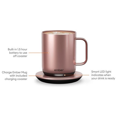 Розумна чашка Ember Temperature Control Smart Mug 300 мл 2 покоління (2 покоління), рожеве золото фото №3