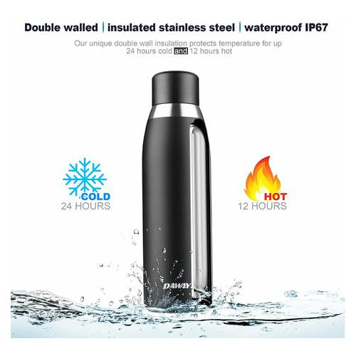 Пляшка для води із LCD екраном Daway G3 Stainless Steel Hot Cold фото №2