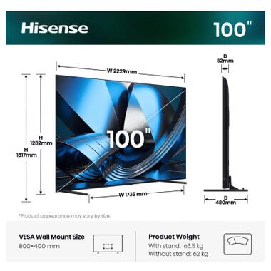 Телевизор Hisense 100U7SE фото №9