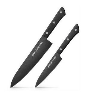 Набір кухонних ножів Шеф Samura універсальний Shadow SH-0210 фото №1
